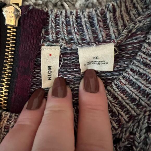 Anthropologie Moth Women's Anita Mixed Cable Knit Sweater Size XS - Picture 9 of 10